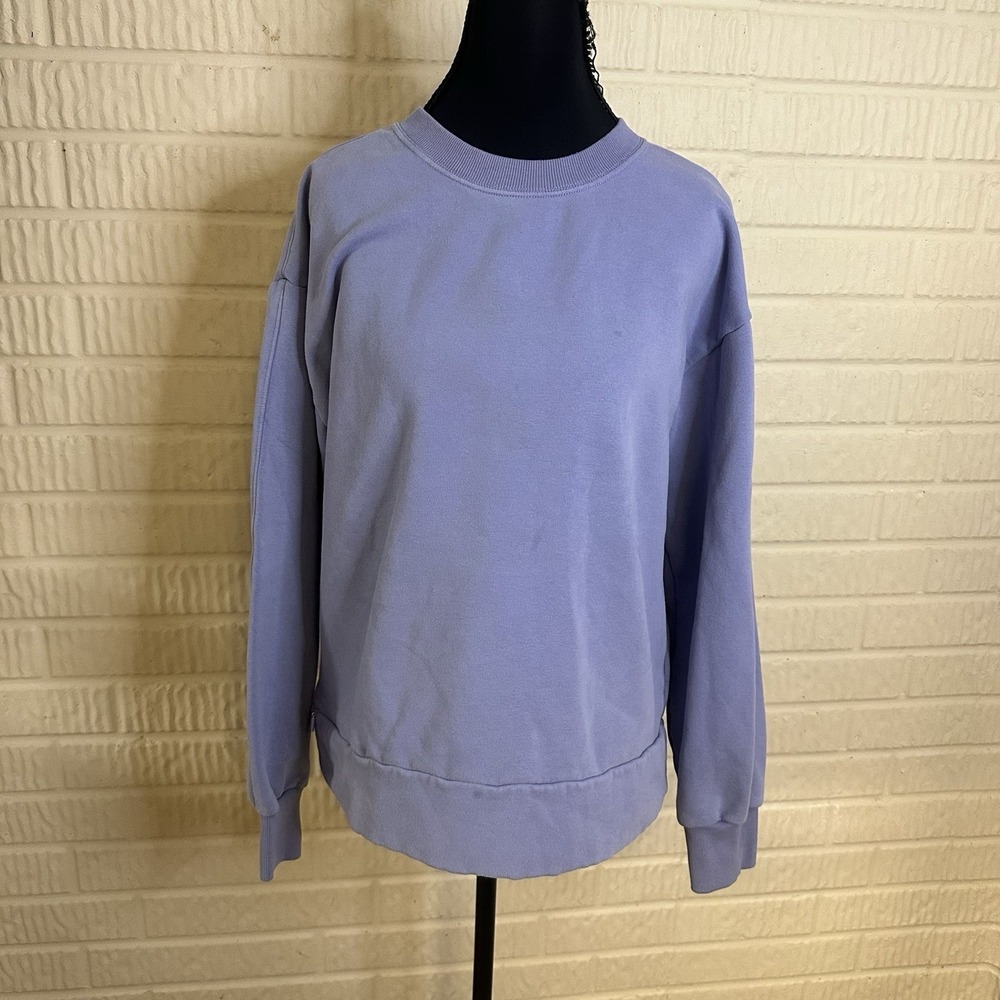 Athleta RetroPlush Crewneck Lavender Sz S Pullover Sweatshirt Loungewear Casual